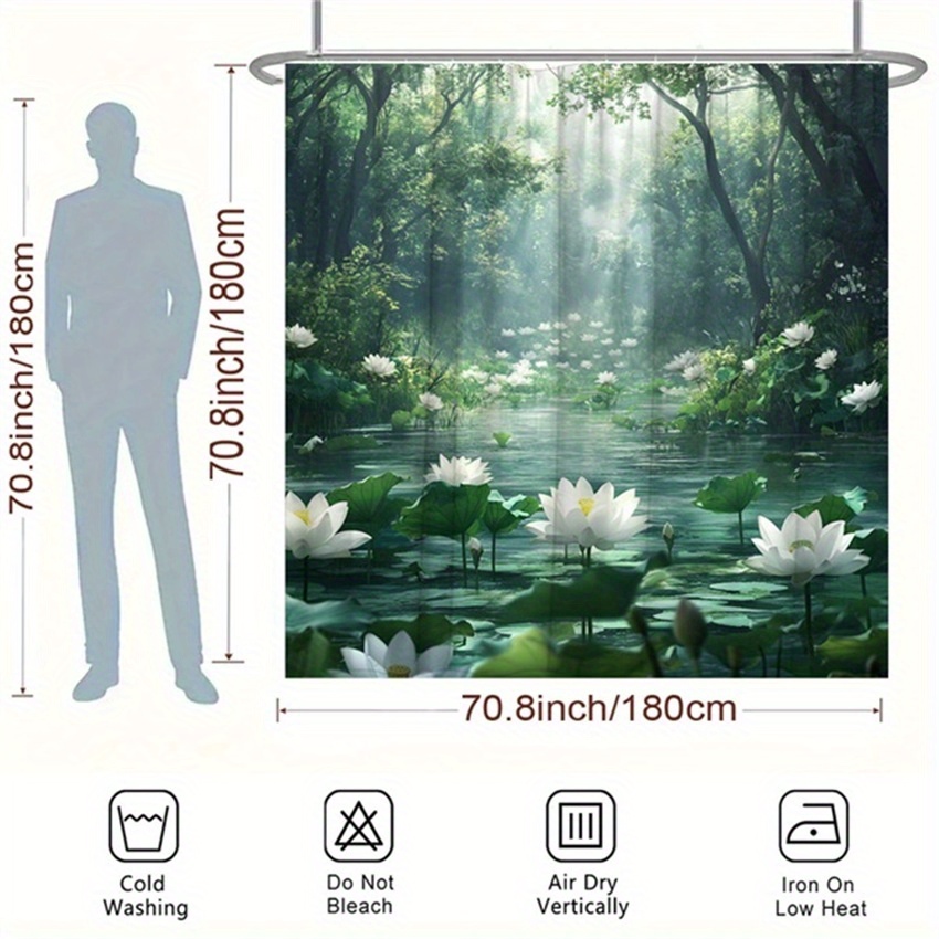 Lotus Forest Shower Curtain Po - đánh giá và giá Interior Design Zen Style