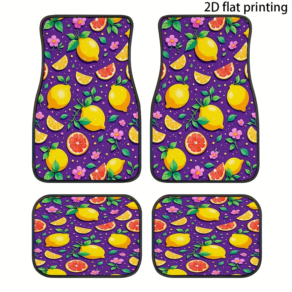4pcs Car Floor Mats, Lemon And - đánh giá và giá Interior Design Illustrated