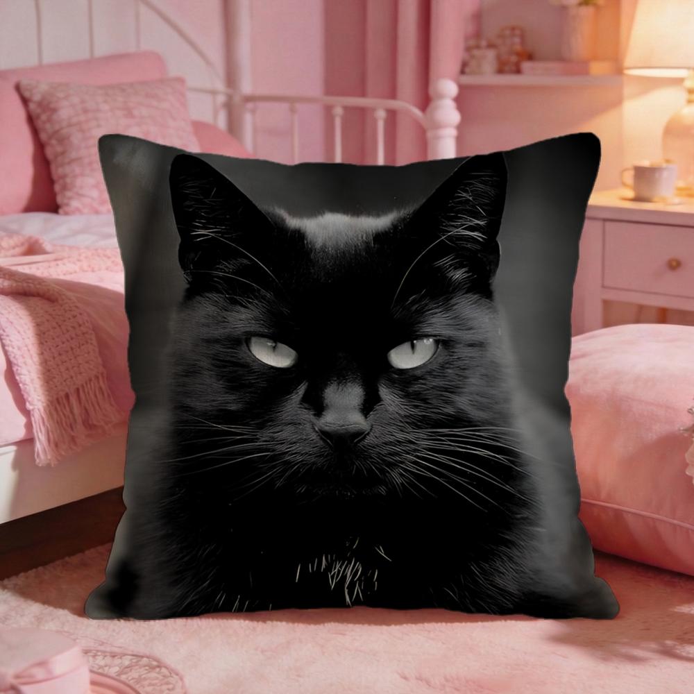 Black Cat Cute Cushion Cover P - đánh giá và giá Interior Design Co