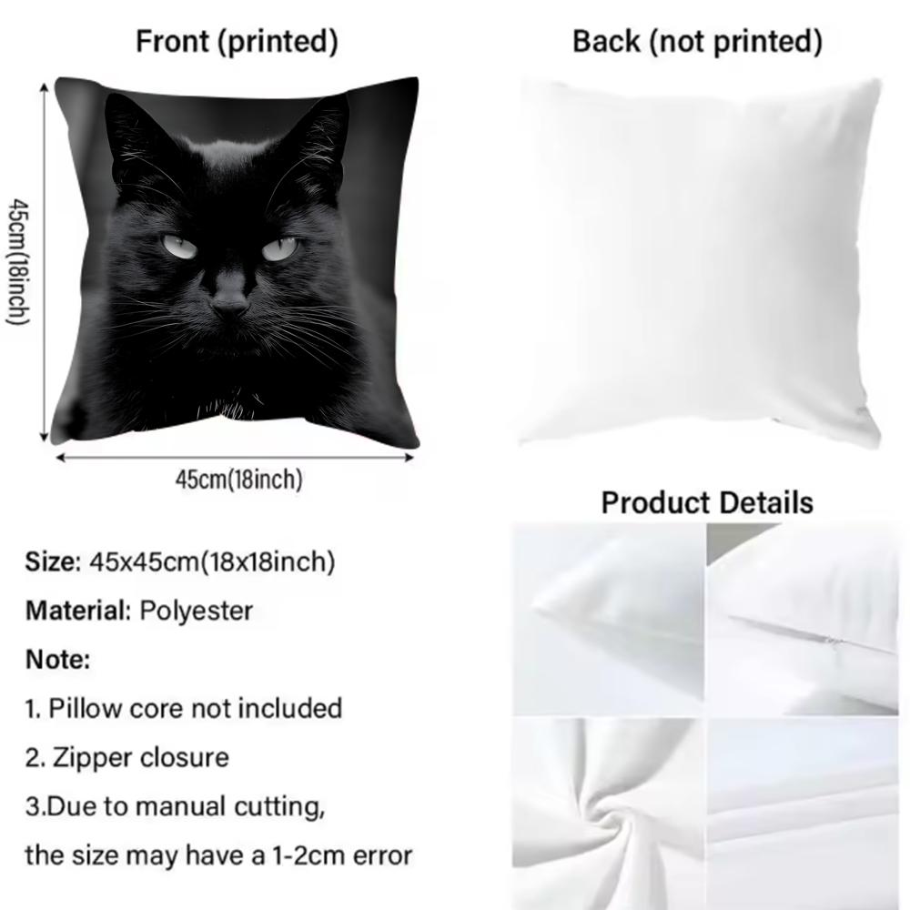Black Cat Cute Cushion Cover P - đánh giá và giá Interior Design Co