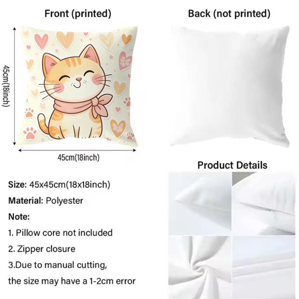 Cute Cat Illustration Cushion  - đánh giá và giá Interior Design Illustrated
