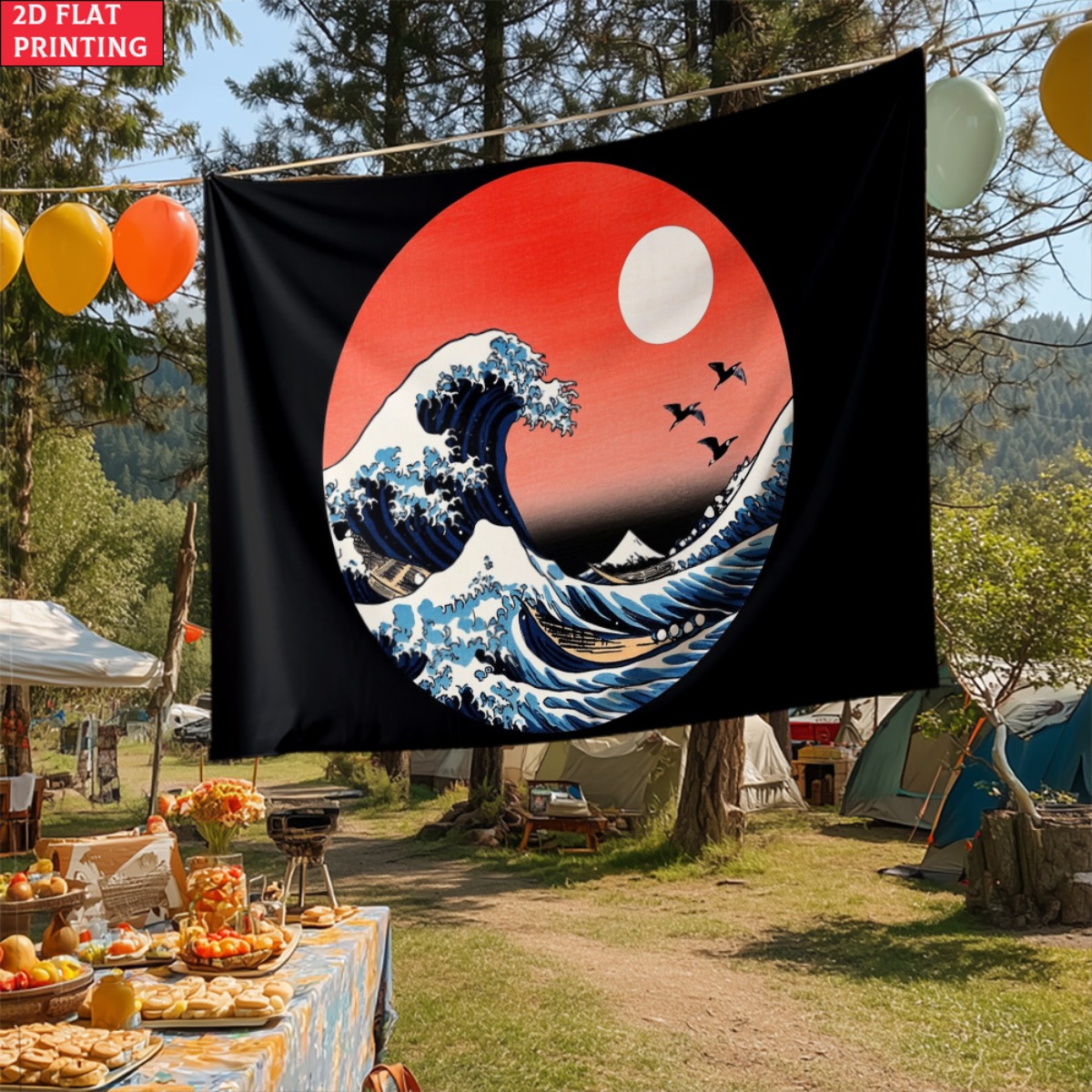 unframed Japanese Wave Sunset  - đánh giá và giá Interior Design Zen Style